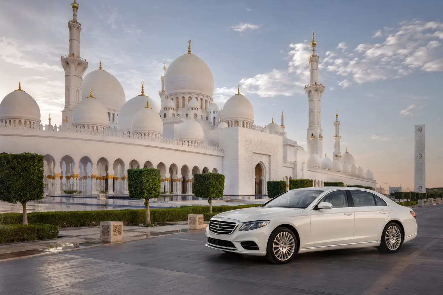 Sheikh Zayed Grand Mosque in Abu Dhabi, a popular DuneRide transfer destination