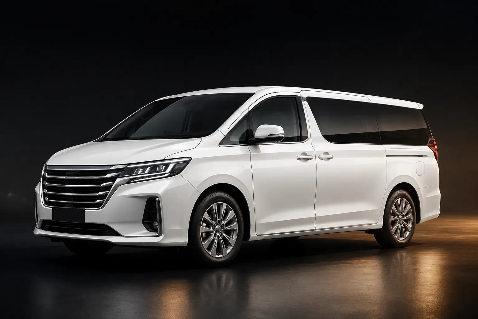 Pearl white premium van and minibus used for DuneRide group transfers